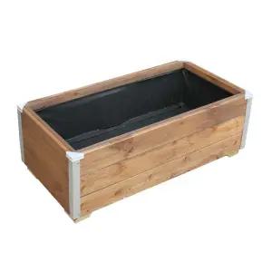 sg20904 텃밭화분 텃밭상자 베란다 옥상 방부목 직사각 바퀴 원목 나무 목재 화단