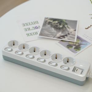 국산 KC인증 개별멀티탭 6구 4.5m 대기전력차단 과부하차단 250V~16A 3000W