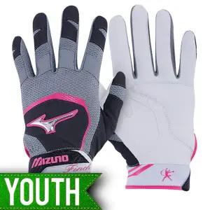 미즈노 유소년 핀치 야구 배팅장갑 330388 (검정/핑크)