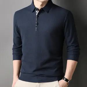 남자 골프웨어 티셔츠 체크 PK 원단 긴팔 골프티 GOLCC 852