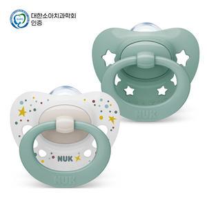 누크 시그니처 노리개젖꼭지 S1 (0~6개월) 블루 2개입/쪽쪽이