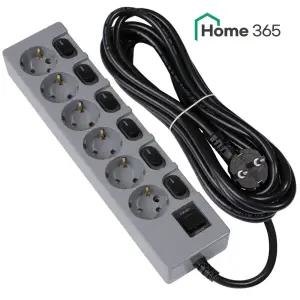 홈365 국산 개별멀티탭 6구 5m 그레이 블랙 컬러멀티탭 16A