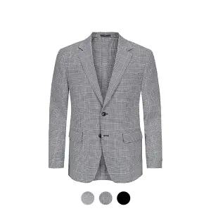 [앤드지][앤드지] 쿨터치 린넨 체크패턴 캐주얼 자켓_BZC2KG1102