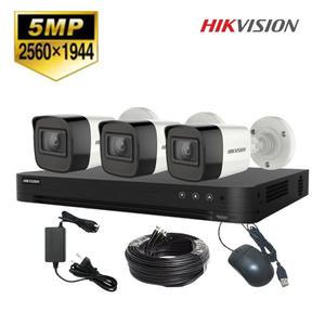 하이크비전 500만화소 초고화질 CCTV자가설치 세트 실외 3대 하드미포함