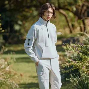 [챌린저](마산점) 남성 트윌저지 밍크본딩안감 반집업 아노락 라이트베이지