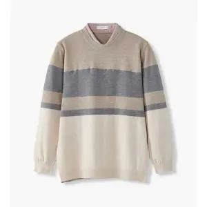 [하프클럽/에스티코]셔츠레이어_블록니트 (클래식핏) (아이보리) DKTVA01CMI