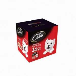 시저 애견 캔사료 쇠고기 100g x 24개입 소고기 강아지 애완견 반려견 습식 간식 사료