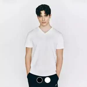 [지오다노] 025531 코튼저지 V넥 반팔티