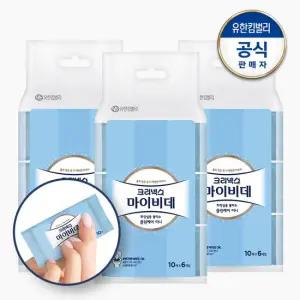 크리넥스 마이비데 클린케어 미니 10매 6입X3개 휴대용 사이즈)