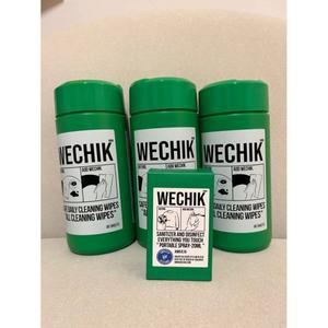 위칙 올클린 세정 티슈 80매 3개+손소독 스프레이 20ml 3개입 세트