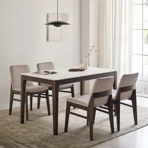 [삼익가구]아벨로 포세린 통세라믹 4인용 원목 1400 식탁세트(의자4)