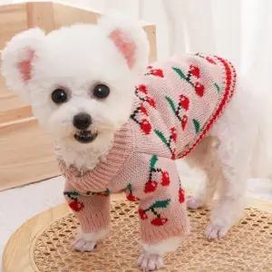 반려동물 핑크 체리 도트 강아지옷 (WFJX08H)