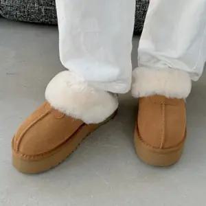 여성신발 슬리퍼 통굽 퍼안감 여자 슬리퍼 (WFJX0LD)