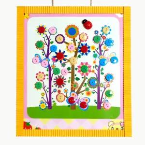 만들기대장 단추스티커 액자 - 꽃 만들기 190x220mm