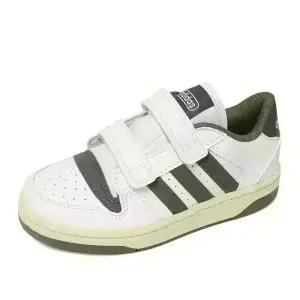 아디다스 키즈 브레이크 스타트 벨크로 C 아동 주니어 운동화 신발 화이트카키 JQ0095