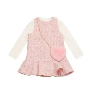 [프랜치캣](강남점)핑크트위드원피스목프릴티셔츠세트 Q55DDO180 DT190