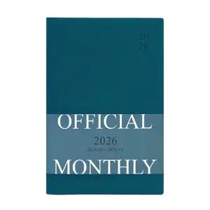 (피콕블루) 인디고 다이어리 2026 오피셜 열두달 B6 먼슬리 스케줄러 (날짜형 32절 월간) 업무용 /2026년