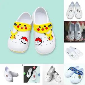 피카츄 하스 EVA 실내화/흰색/학교용/흰실내화/여아/만능/캐릭터/초등/학교/학생/초등생/키즈/어린이집
