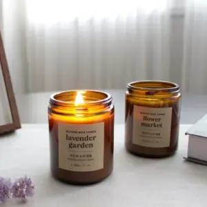 THS 더허브샵 우든윅 소이 캔들/식물성/무독성/친환경/안전한/천연/집들이/선물용/프리미엄/심지/향초