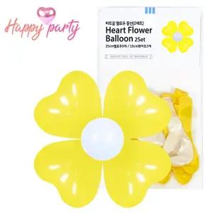 해피파티 하트 꽃 풍선 2세트 옐로우/새해/이벤트/졸업/발표회/학예회/행사/축하/연말/꾸미기/입학/파티