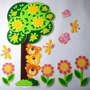 어린이집 대형 입체 벽트리/나무스티커 교실 환경장식 꾸미기 초등학교 유치원 환경판
