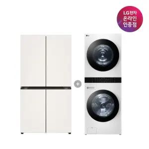 LG 디오스 오브제컬렉션 매직스페이스 냉장고 + LG 트롬 워시타워 (T875MEE111 + W21WAM)