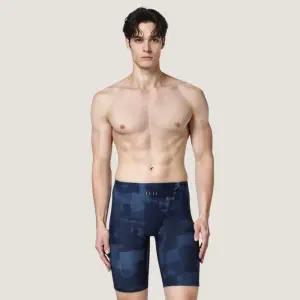 베이직엘르 남성 네이비 5부 사각 패턴 실내수영복 BEZ-Z401N