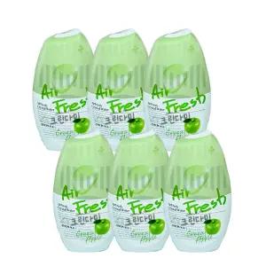 에어후레쉬 크리스탈워터 실내용 방향제 그린애플 400ml x6개