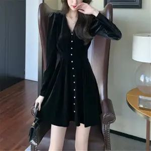 JSRLYQ090 빅 사이즈 파티복 댄스복 클럽의상 셔츠 핀턱 플레어 하객 섹시홀복 겨울 벨벳원피스