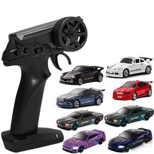 1/64 또는 1/43 미니 드리프트 RC 자동차 4 원격 제어 레이싱 차량 LED 조명 무선 고속 데스크탑 완구