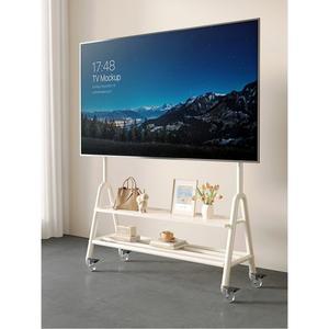 봄 이동식 TV거치대 화이트1단 40 75인치까지 호환 스탠드형 완벽 감성