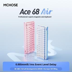 MCHOSE Ace68 Air Pro 자기 기계식 키보드 RT0.001mm 8K 낮은 시간 RGB 홀 효과 유선 게임용