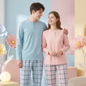 [롯데백화점]비너스 부드러운 피팅감 스판 솔리드 여성 실내복 상하의 세트 (VEVA101W/VEPA101W)