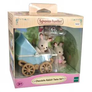 실바니안패밀리 쵸콜릿토끼 쌍둥이유모차 어린이 동물 인형 피규어 장난감 선물