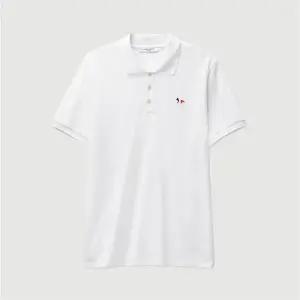 메종키츠네 트리컬러 폭스 패치 폴로 반팔 티셔츠 AM00200KJ7002 WH