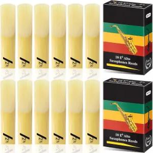 20피스 알토 색소폰 리드 사이즈 2.5 스트렝스 2 1/2 대나무 클라리넷 소프라노 또는 색소폰용 개별 케이스