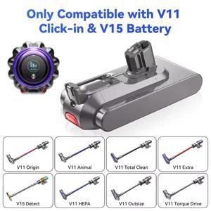 2025 다이슨 V11 SV15 SV16 SV17 SV18 SV22 배터리 6800-12800mAh 25.2V 애니멀 플러피 진공청소기 리튬이