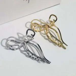 진주 메탈리본 집게핀 ELH051 헤어 머리