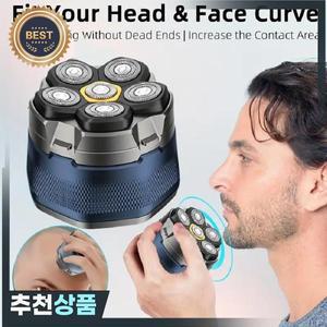 전기 헤드 쉐이버 대머리 남성용 6D 마그네틱 면도기 헤어 트리머 USB 충전식 LED 디스플레이 방수 수염