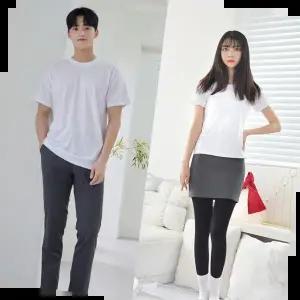 면티셔츠 교복몰 라인핏 화이트 티셔츠 흰티 교복흰티 면티