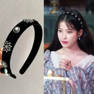 벨벳 크리스탈 루나 호텔 아이유 머리띠 가을 델 겨울 화관머리띠 큐빅머리띠