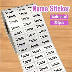 이름표 스티커 맞춤 귀여운 방수 접착식 문구 데칼 어린이 학교 물병용 라벨 개인화