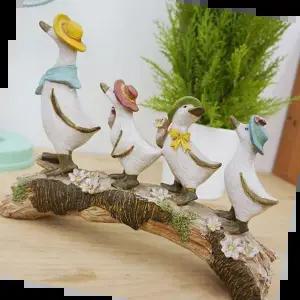 빈티지장식품 홈데코 장식품 오리가족 대 테이블 인테리어 소품 1P
