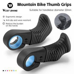 웨스트 바이킹 MTB 자전거 바 엔드 인체공학적 미니 소형 썸 그립 22.2mm 산악 핸들바 나일론 이너 커버 사