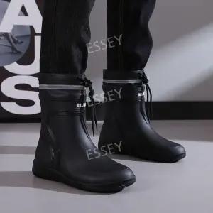 남성용 특수고무 패션장화 레인부츠 미끄럼방지 지퍼 발목