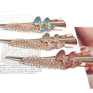 메탈집게핀 나비 큐빅 메탈 롱집게핀 올림머리 비녀 고정머리핀