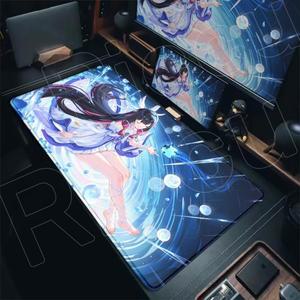 귀여운 원신 임팩트 콜롬비나 마우스 패드 게이밍 락킹 애니멀 엣지 대형 컴퓨터 게임 고무 아트 노트북 데