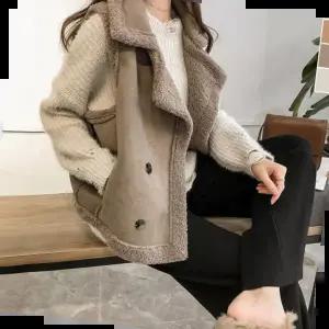 여자 무스탕 겨울 트렌드 페이크퍼 조끼 데일리 일상