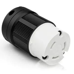 NEMA L6-30R 잠금 커넥터 발전기 트위스트 어댑터 여성 플러그 30암페어 250볼트 2극 3와이어 접지 헤비