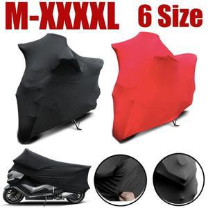 M-4XL 범용 실내 실외 오토바이 커버 UV 태양 보호기 자전거 모터 스쿠터 방진 탄성 직물 레드/블랙